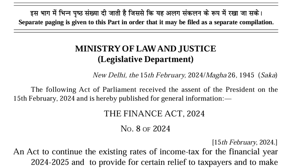 Finance Act 2024 Released